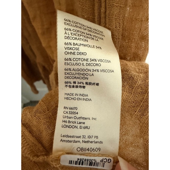 Free People Good Vibes Embroidered Kimono Duster Mustard Gold Size XS/S - Picture 14 of 14